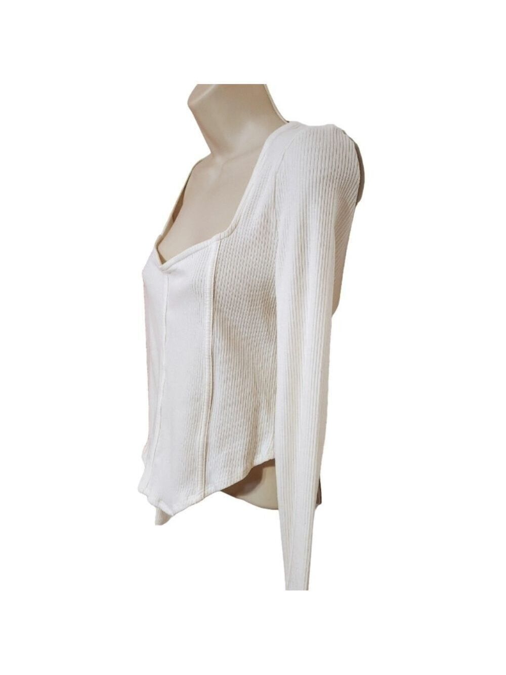 Just Polly Ivory Ribbed Knit Corset Top Extra Large - Picture 3 of 8